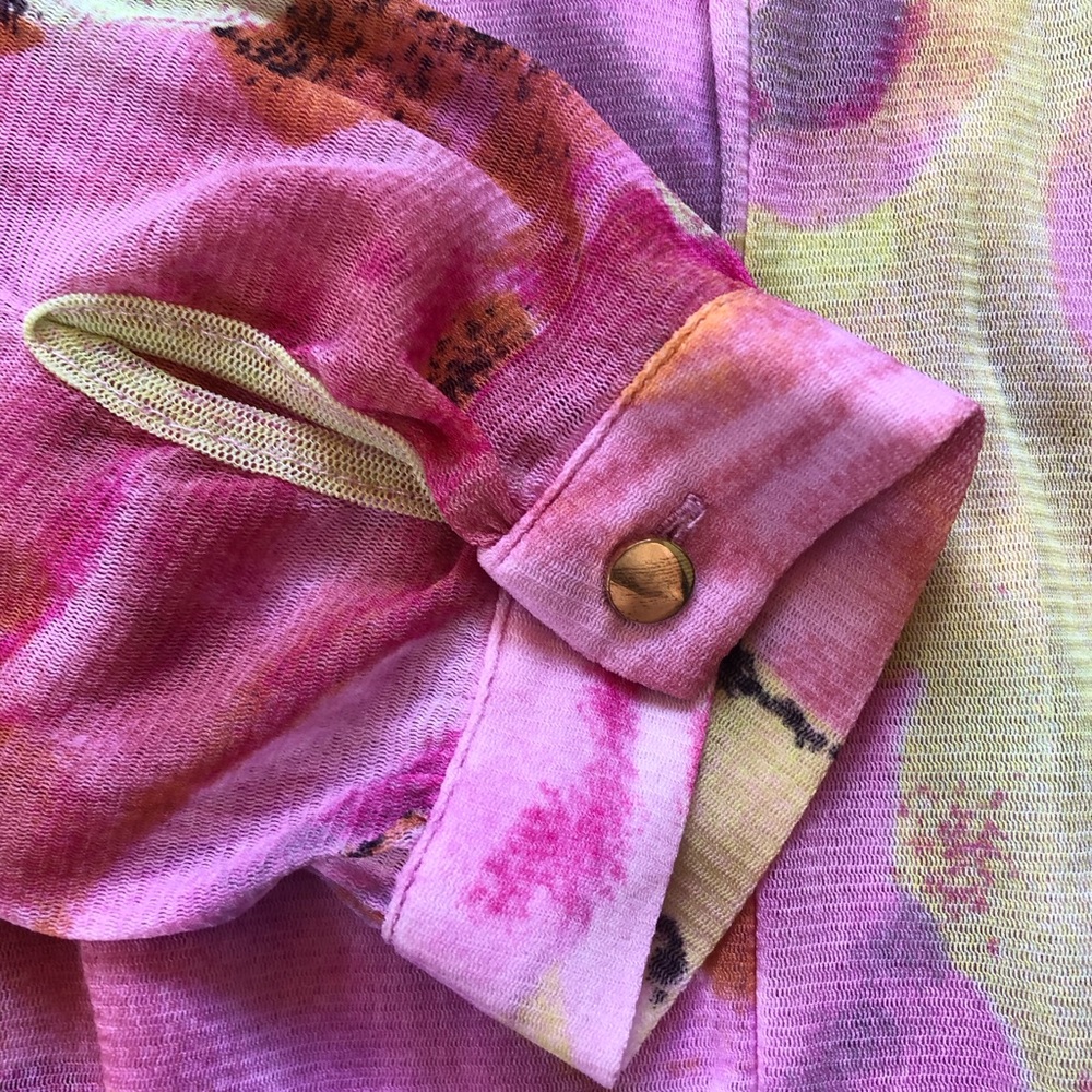 BCBGMAXAZRIA Secret Garden Floral A-Line Dress NWT BC33167D Mesh Small Light - Picture 8 of 15